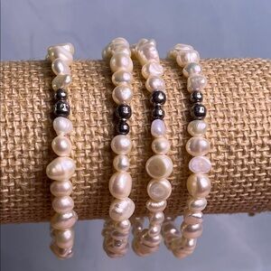 Silpada Sterling Silver Fresh Water Pearl Bracelet Set Of 4